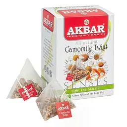 Чай трав'яний Akbar Camomile Twist ромашка, календула та апельсин в пірамідках 30 г (20 шт. х 1.5 г) - мініатюра 2
