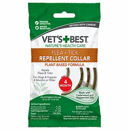 Противопаразитарный ошейник для собак Vet's Best Flea&Tick Repellent Dog Collar 60 см vb10609