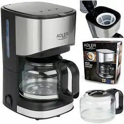 Кавоварка крапельна кавоварка Adler AD 4407 підігрівна платформа стильна Польща 0.7 л 550 Вт - мініатюра 4