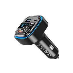 ФМ-модулятор XO BCC08 MP3 5V/3.1A Car Charger with Ambient Light Чорний - мініатюра 4