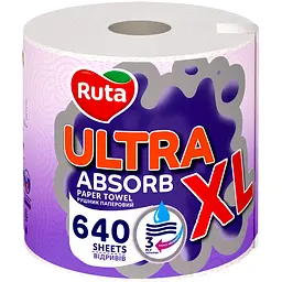 Рушники паперові Ruta Ultra XL тришарові білі 1 рулон