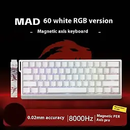 Ігрова дротова клавіатура Madlions MAD 60 HE RGB 60% Hall-Effect, Білий - мініатюра 4