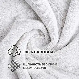 Набір рушників махрових GM Textile Milado 40x70 см 100% бавовна. Щільність 550 г/м2 3 шт. білий - мініатюра 2