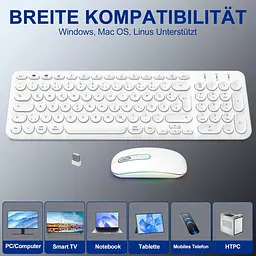 Комплект PINKCAT: бездротова клавіатура та миша Bluetooth/2.4G, акумуляторні - мініатюра 3