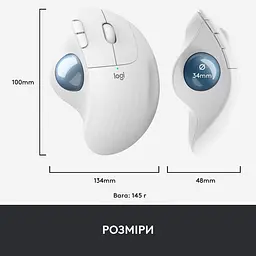 Мишка бездротова Logitech M575 Ergo Offwhite 910-006438 White - мініатюра 9