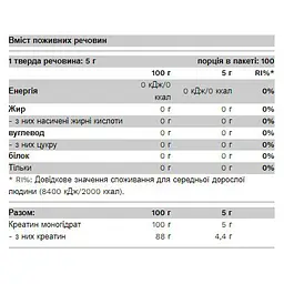 Креатин 100% Pure Gold Creatine Monohydrate 500 г без ароматизаторів - мініатюра 2