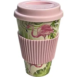 Склянка to go Becher Flamingo з бамбукового волокна 9х15см/350 мл