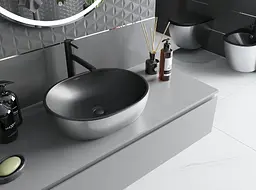 Умивальник Mexen Viki silver black matt накладний MEX-21054874, Хром - мініатюра 2