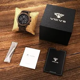 Стильний чоловічий наручний годинник Vicvs WX-032 Дерев'яний годинник із кварцовим механізмом - мініатюра 5