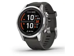 Смарт-годинник Garmin Fenix 7S Pro Solar Silver w. Graphite Band (010-02776-00/01)