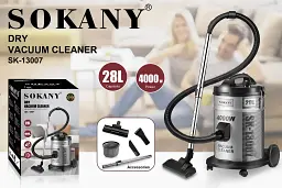 Професійний пилосос SOKANY SK-13007 з мішком 28 л, сталь - мініатюра 4