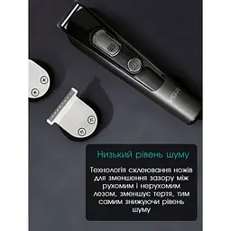Тример для стрижки волосся, машинка для стрижки аккумуляторна, тример для бороди та носа, набір для стрижки, тример для гоління, Vgr V 175 5 в 1 trimmer, Gray
 - мініатюра 5