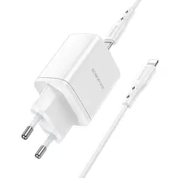 Зарядний пристрій Borofone Type-C to Lightning Reacher BN9 2Type-C 35W біле - мініатюра 2