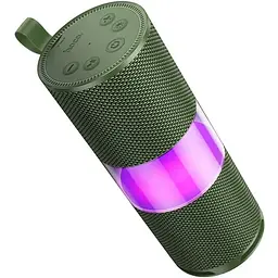 Портативна bluetooth колонка Hoco HC29 з LED підсвічуванням army зелений