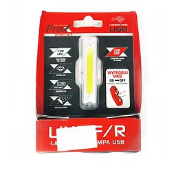 Велосипедна фара передня Proх Line F 32 Cob Led USB 100 Lm білий (G0000310) - мініатюра 4