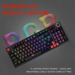 Механічна ігрова клавіатура JEDEL KL114 Drinkey Red Switch Black - мініатюра 5
