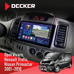 Штатна магнітола Opel Vivaro 2001-2010 Decker D10-009 4x64, DSP, 4G, 2k Decker (НФ-00009826)