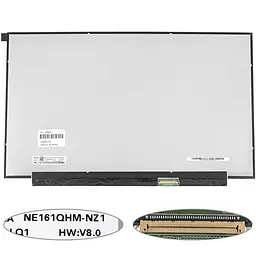 Матриця 16.1" NE161QHM-NZ1 (2560 * 1440 40pin (eDP IPS 240Hz) LED SLIM (без планок і вушок) матова роз'єм справа внизу) для