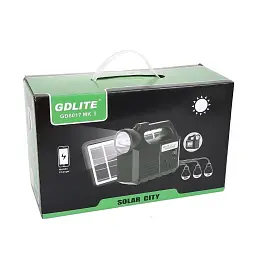 Портативна сонячна станція 5000 мА·год GDLITE GD8017 MK II + 3 лампочки / Акумуляторний аварійний ліхтар - мініатюра 6