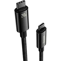 Кабель Baseus Tungsten Gold Fast Charging Data USB-C to USB-C 240W 1m Black (CAWJ040001) [91517] - мініатюра 2