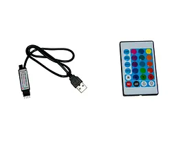Світлодіодна LED стрічки з пультом чорна на 2м RGB - мініатюра 4