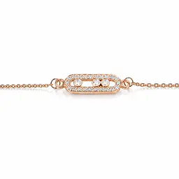 Браслет із червоного золота з муасанітами BR-0403 20.5 - мініатюра 3