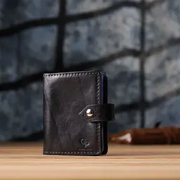 Візитниця унісекс з натуральної гладкої шкіри GRANDE PELLE 22941 чорна - мініатюра 8