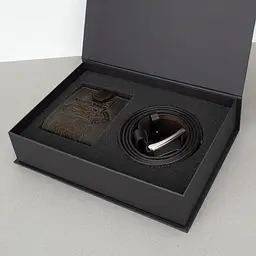 Подарунковий чоловічий набір Handycover 2502 (гаманець та ремінь) коричневий в коробці - мініатюра 2