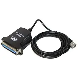 Адаптер Usb Dynamode, чорний, Usb 2.0 - LPT, 1.8 м, чіпсет CH340