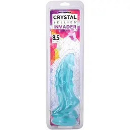 Фентезійний фалоімітатор Doc Johnson Crystal Jellies Invader 8.5 Inch, 21.6 см - мініатюра 5