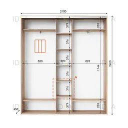 Шафа-купе Idea серія 2 210 x 45 x 240 см Дуб сонома Дзеркало - мініатюра 2