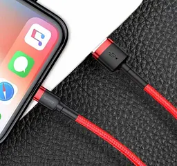 Кабель Baseus Cafule Series Cable USB to Lightning 2A 3m CALKLF-R09 Red - мініатюра 7
