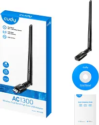 Адаптер Wi-Fi Cudy WU1400, AC1300 Wi-Fi High Gain USB 3.0 Adapter - мініатюра 6