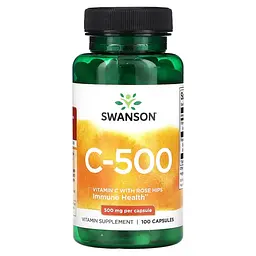 Вітамін С з Шипшиною Vitamin C with Rose Hips 500 мг - 100 капсул