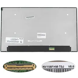 Матриця 15.6" NV156FHM-T0J touch (1920 * 1080 40pin (eDP IPS) LED SLIM (без додаткової панелі) матова роз'єм справа внизу)