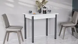 Розкладний обідній стіл-формер Берта Ferrum-decor 750x1200x900 Чорний метал ДСП Білий 16 мм (FRD-105171) - мініатюра 12