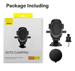 Автомобільний тримач холдер Baseus UltraControl Pro Series Clamp-Type Car Holder Set C40351600113-00 Black - мініатюра 6
