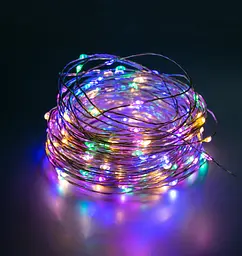 Гірлянда роса 20 метрів Xmas 200 Led Copper різнокольорова світлодіодна гірлянда нитка новорічна - мініатюра 2