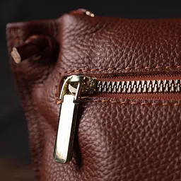 Трапецієподібна сумка для жінок на плече з натуральної шкіри Vintage 22397 коричнева - мініатюра 10
