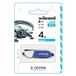 USB флеш накопичувач Wibrand 4GB Aligator Blue USB 2.0 (WI2.0/AL4U7U) - мініатюра 2