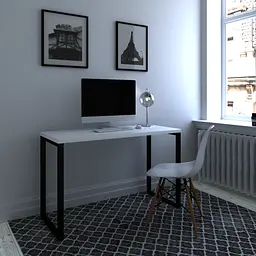Комп'ютерний стіл з масивною товстою стільницею Loft FHX-1 Білий