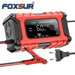 Автомобільний зарядний пристрій Foxsur FBC1206D 12V/6А Автоматичний імпульсний з функцією відновлення Red (19430) - мініатюра 3
