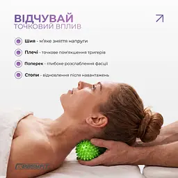 Масажний м'ячик EasyFit Goober з шипами зелений - мініатюра 5