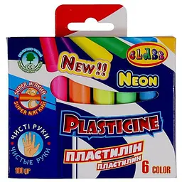 Пластилін "CLASS" "Чисті руки" 6 кол. /7630/ NEON 100г. (8591662763003)(SC)