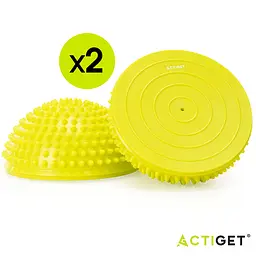 Півсфера масажна балансувальна Actiget Balance Pad 16 см 2 шт масажер для ніг, стоп ACT0118 Yellow - мініатюра 6