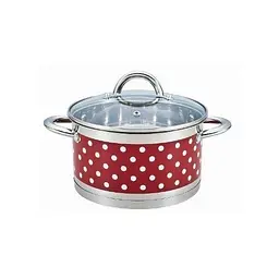 Каструля зі скляною кришкою Bohmann BH-0127-16-red 2 л 16 см