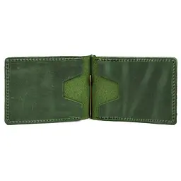 Затискач із монетницею шкіряний зелений TARWA 11.5х8х1 см acs0032186 - мініатюра 6