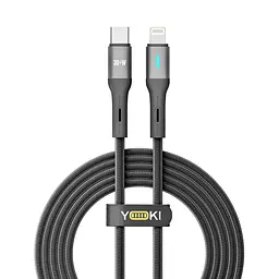 Кабель для заряджання та обміну даними Yoki YK-LE17 LED Series Type-C to Lightning 30W 3A/10V 2 m Black