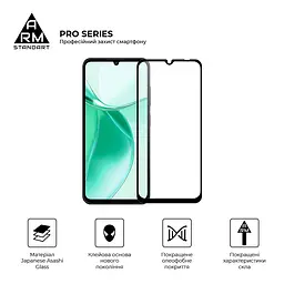 Захисне скло на ZTE Blade A55 4G/A35 4G з олеофобним покриттям, Pro, повне проклеювання, антистатичний і пиловідштовхуючий шар, 9H, самоклеючеся, 2.5D, на весь екран, антистатичний клей, ArmorStandart (ARM81349) - мініатюра 2