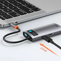 Перехідник HUB Baseus Metal Gleam Series 4-in-1 Type-C (CAHUB-CY) Gray - мініатюра 3